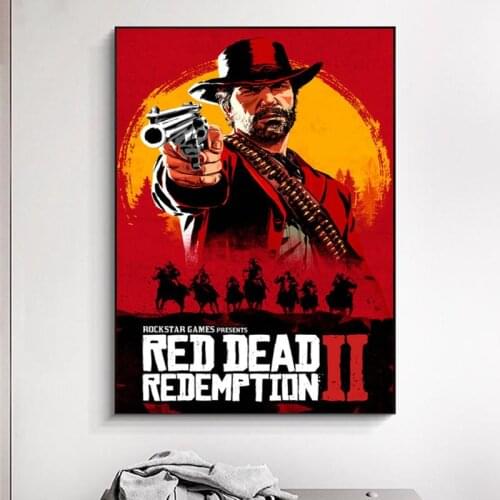 HD Print Red Dead Redemption 2 Posters Wall Art Canvas Print Pictures Modern Movie Art Decorative for Living Room