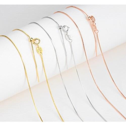 Lo Paulina Solid 925 Sterling Silver Sliding Adjustable Snake Chain Necklace For Fashion Women Easy to Wear Jewelry