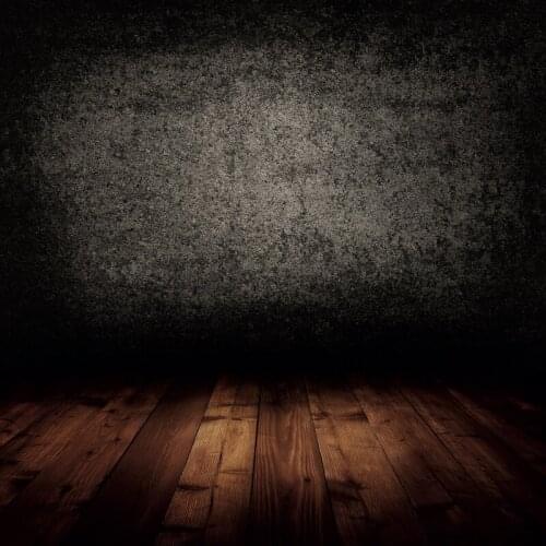 Laeacco Dark Black Cement Wall Grunge Pattern Old Planks Wood Floor Party Photographic Background Photo Backdrop Photo Studio