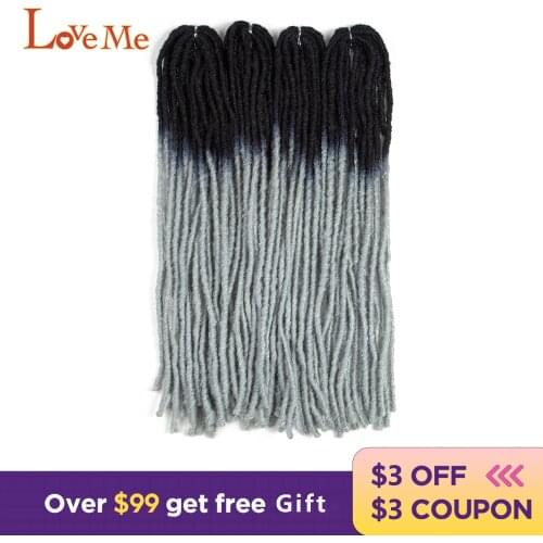 LOVE ME 20 Inch Faux Locs Curly Synthetic Crochet Hair Braids Extensions Hair clip Ombre dreadlocks hair extensions afro curls