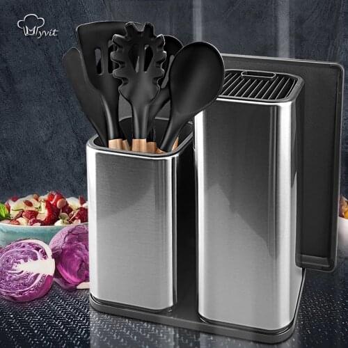 Metal Stainless Steel Knife Holder High End Kitchen Accessories Kitchen Knife Holder Insert Knife Rack Draining Knife Holder