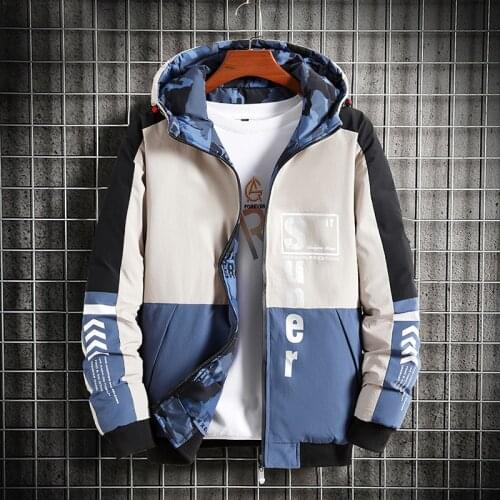 2021 Winter Jackets Parka Men Warm Windproof Coats Male Hooded Jackets Mens Reversible Jackets Clothes Both Sides Wear Jackets