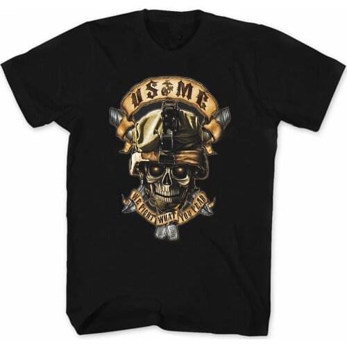 We Fight What You Fear. Cool Design US Marine Corps Skull Soldier T-Shirt. Summer Cotton Short Sleeve O-Neck Mens T Shirt New