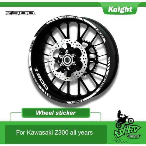 A set of 12pcs high quality motorcycle wheel decals waterproof Reflective stickers rim stripes For ALL kawasaki Z300