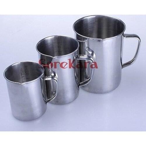 Stainless Steel 1000ml Milk Cup Graduated Liquid Measuring Cups Lab Use