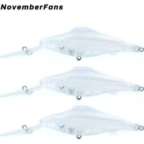 Novemberfans 15pcs/lot Unpainted Minnow Bait 12.5cm 12.5g Floating Fishing Lures Blank Wobblers Crank