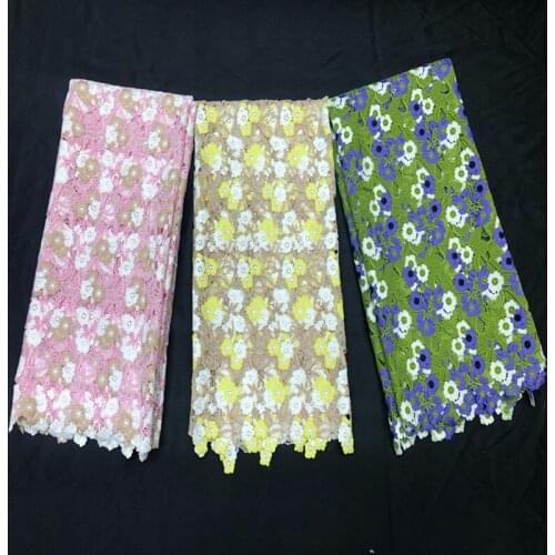 New Style Nigerian Lace Fabric 2021 High Quality Lace Water Soluble Embroidered Fashion Soft Lace Fabric 5 Yards