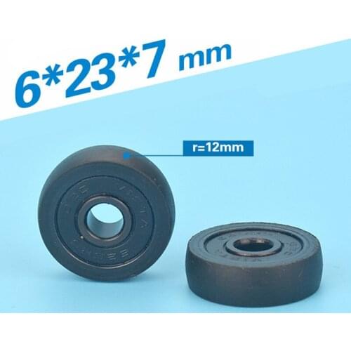 [R0623-7B]Free Shipping 10PCS 626zz bearing pulley roller black low noise 23mm widnow door wheel