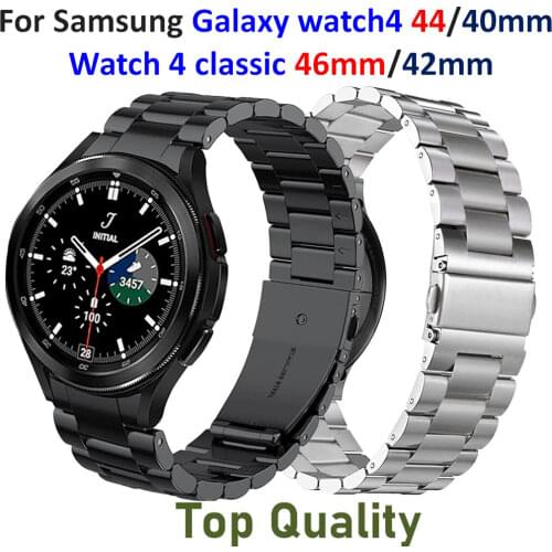For Samsung Galaxy watch4 44/40mm/Watch 4 classic 46mm/42mm Smart Bracelet Band Stainless Steel Strap 20mm Wrist bands
