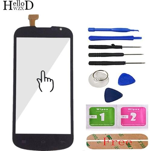 4.5'' Touch Screen Glass Front Outer Glass Digitizer Panel For Highscreen Alpha Rage Lens Sensor Flex Cable Tools Free Adhesive