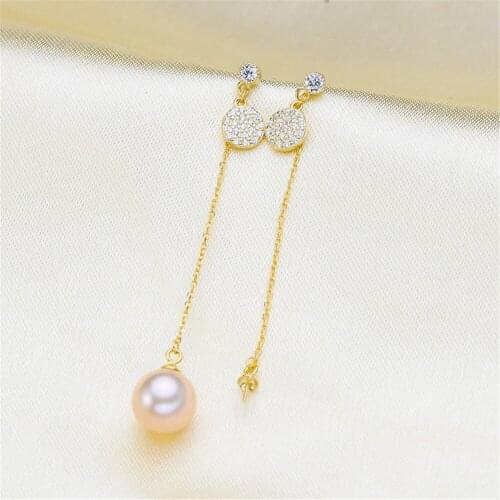 925 Silver Pearl Beads Stud Earrings Setting Base Diy Jewelry Making Findings&Components