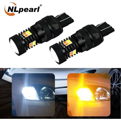 NLpearl 2x Signal Lamp T20 Led 7443 W21 5W Led Bulbs 1157 Bay15d Led W21/5W 3030 SMD T20 3157 P27/7W DRL Turn Signal Lights 12V
