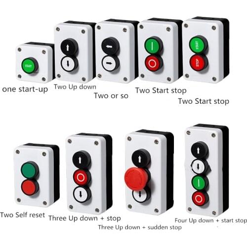 With arrow symbol start stop self sealing waterproof button switch emergency stop industrial handhold control box