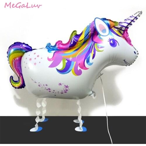 1pc Unicorn Walking Balloons Birthday Unicornio Foil Helium Balloon Kids Gift Baby Shower Party Decor Unicorn Party Supplies