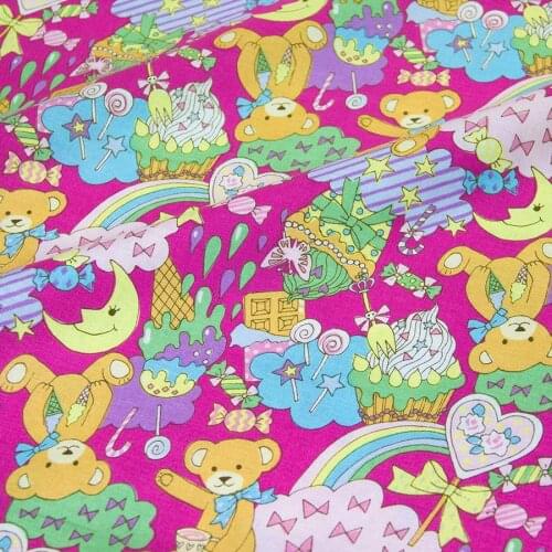 Half-Meter Japanese Kokka Patchwork Quilting Fabric for sewing Tilda Cloth Cotton Fabric Bear B