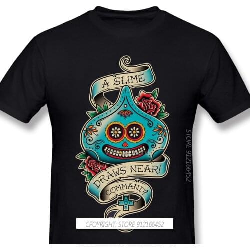 Dragon Quest Funny Anime Manga 2021 Popular New Arrival T-Shirts Slime De Los Muertos Unique Design O-Neck Cotton For Men