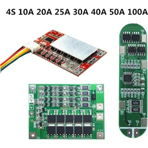 BMS 4S 10A 20A 25A 30A 40A 50A 100A For 3.7V Li-ion Battery protection Board /3.2V LiFePo4 Battery protection board