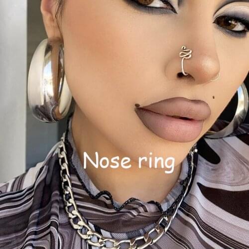 Y2K Accessories Creative Geometry Nose Ring for Women Egirl Style Vintage INS Body Accessories 2000s Fashion Aesthetic Gift