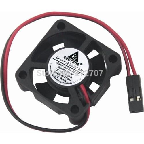 2PCS Gdstime 3010 12V Dupont Connector 2Pin 3CM 30mm 30x30x10mm Mini Brushless DC Cooling Fan