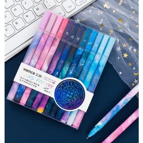 Twelve Constellations Gel Pen Cute Stationary Cute Pens Glitter Pen Stationary Pens Gel Pens