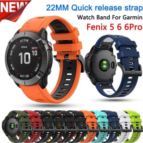 22MM Silicone Quick Release Watchband Strap for Garmin Fenix 5 6 6Pro Smart Watch Easy fit Wrist Band Strap For Forerunner 935