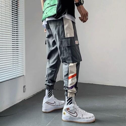 Streetwear Mens Multi Pockets Cargo Harem Pants Hip Hop Casual Male Track Pants Joggers Trousers Fashion Harajuku Men Pants