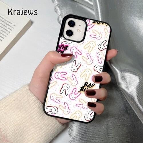 Krajews Bad Bunny Inspired coque Phone Case for iPhone 12 mini 5 6S 7 8 PLUS X XS XR 11 PRO MAX SE 2020 Back Cover Funda Shell