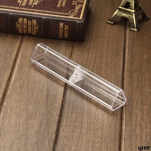 Drop Ship&Wholesale Transparent Triangle Pen Case Storage Box Stationery Organizer School Office Use APR28