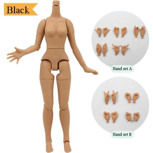 Black skin body 8.5 inch For 12 inch Blyth doll with Big Breast and nipple steady neck Factory blyth