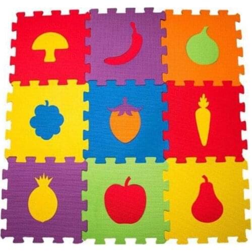 Children Playground Tile-Eva Puzzle Home Mat-Fruits