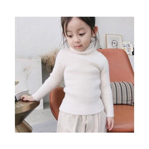 Kids Girls Sweaters Baby Boys Autumn Winter Toddler Kids Mink Fur Knitwear Children Knitted New Year Sweater 18M 2 3 4 5 6 Years