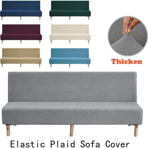 OLIVE HOME Stretch Thicken Plaid Sofa Cover All-inclusive Elastic Couch Cover Without Armrests Sofa Cover For Living Room