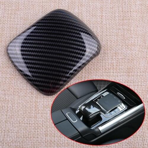 Car Carbon Fiber Style Black Interior Gear Shift Knob Cover Head Trim ABS Plastic Fit For Benz GLB X247 2019 2020