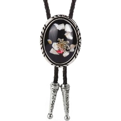 KDG Western Cowboy Zinc Alloy Pattern Side Point Natural Stone BOLO Necktie Matching Shirt Men and Women Same Style