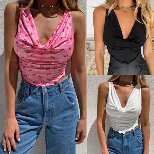 Sexy Woman Girls Sleeveless V-neck Tank Tops High Street Outwear Ladies Corset Summer Clothes