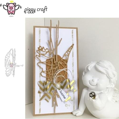 Piggy Craft metal cutting dies cut die mold Irregular leaves branches Scrapbook paper craft knife mould blade punch stencils die