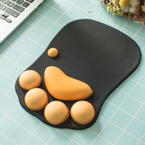 Cute 3D Cat Claw Mouse Pad Soft Silicone Silk Mouse Mat Kawaii Memory Foam Mousepad Wrist Rests Cushions for Laptop Computer PC