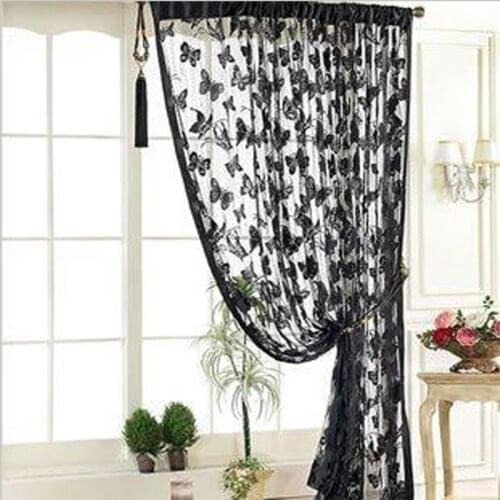 Hot Fashion 195cm*100cm Multi Function Living Room Door Curtain Butterfly Pattern Tassel String Room Curtains 5 Colors IC877366