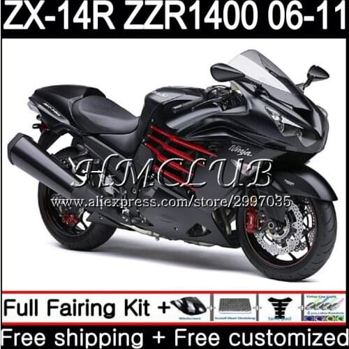 Kit For KAWASAKI NINJA ZX 14R 2006 2007 2008 2009 2010 2011 68HC.3 ZX-14R ZZR1400 ZX14R 06 07 08 09 10 11 glossy black Fairing
