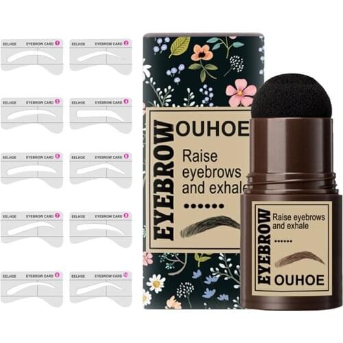 6 Colors Brow Stamp Shaping Kit Eyebrow Print Set Eyebrow Card Quick Drying Natural Contouring With Eyebrow Brusher Cosmetics