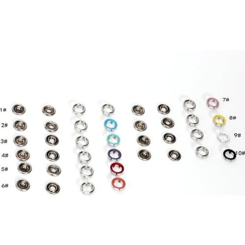 Snap button Sets Silver Tone No Sew Open Ring Snap Press Fastener Buttons 9.5mm 50set childrens clothing button