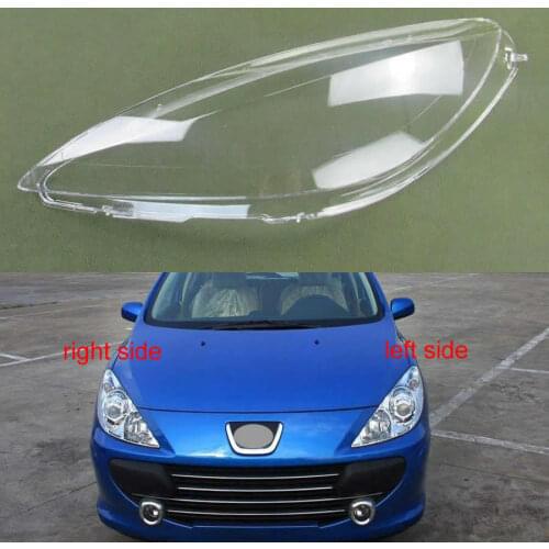 For Peugeot 307 2003 2004 2005 2006 2007 Front Headlamps Transparent Cover Lampshades Lamp Shell Masks Headlights Cover Lens
