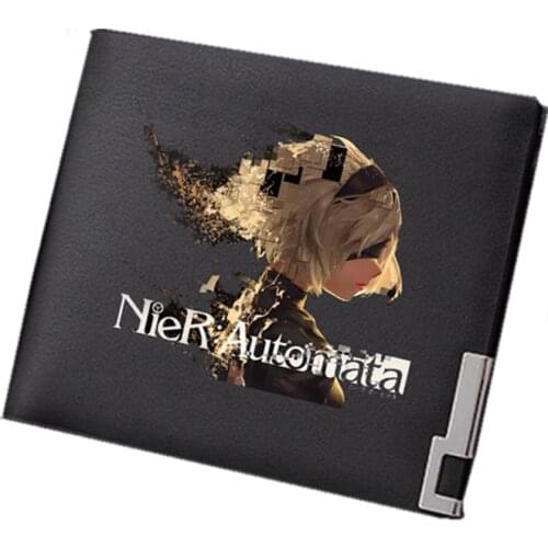 2019 New NieR:Automata YoRHa Cosplay Luminous Short Wallet Cartoon Money Bag Pu Leather Wallet Anime Male Purse Slim Wallet