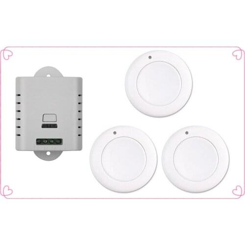 New AC85V 110V 120V 220V 250V 1CH Wireless Remote Control Switch System Receiver & 3*White wall Panel Sticky Remote