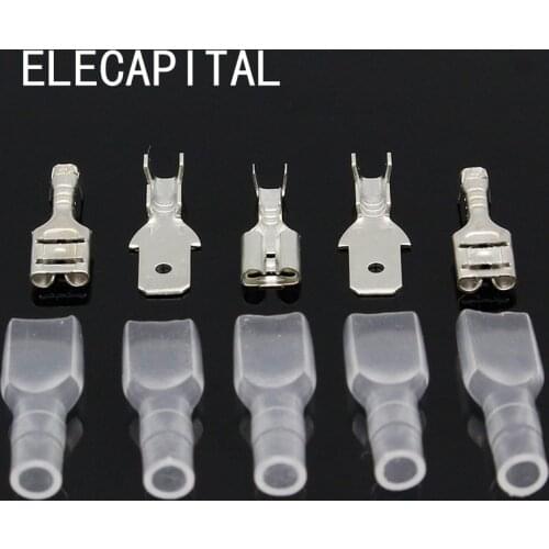 4.8mm Crimp Terminal Female Spade Connector + Male Spade Connector+ Case