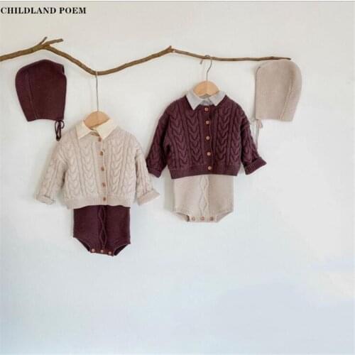 Baby Girls Boys Clothes Newborn Knitted Baby Romper Jumpsuit Winter Baby Cardigan Coat Girl Romper Toddler Baby Outfits Boys