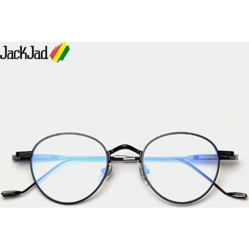 JackJad 2021 Vintage Round Metal Style TOM 21 Plain Glasses Anti Blue Ray Fashion Brand Design Eyewear Frame Eyeglasses ZS52008