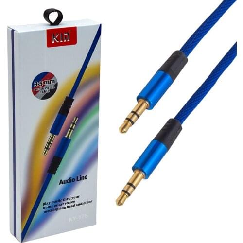 POWERMASTER PM-3778 3.5 MM MALE/MALE DARK BLUE STEREO AUX CABLE