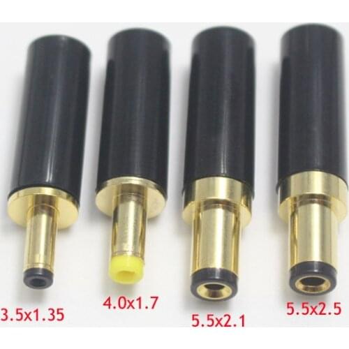 1Pcs Gold Plated 5.5 x 2.5 / 5.5 x 2.1 / 3.5 x 1.35 mm DC Power Jack Male Plug Connector for Welding Linear Power Output Line