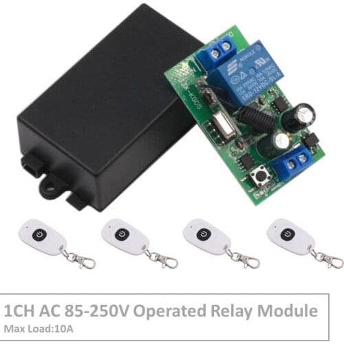 RF Switch Remote Control AC 85~220V 1CH Relay Receiver and Transmitter for Universal Garage Control and Home appliance Control